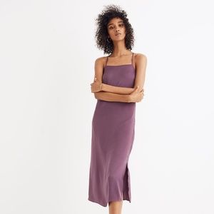 Madewell Apron Satin Slip Dress Eggplant Size 00